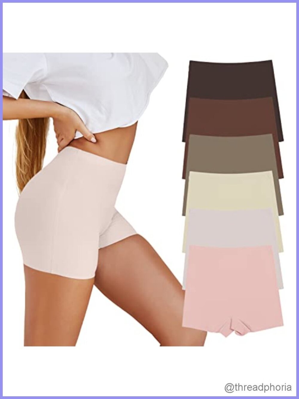 Seamless Soft Stretch Boyshorts Panties for Women No Rolling TagFree